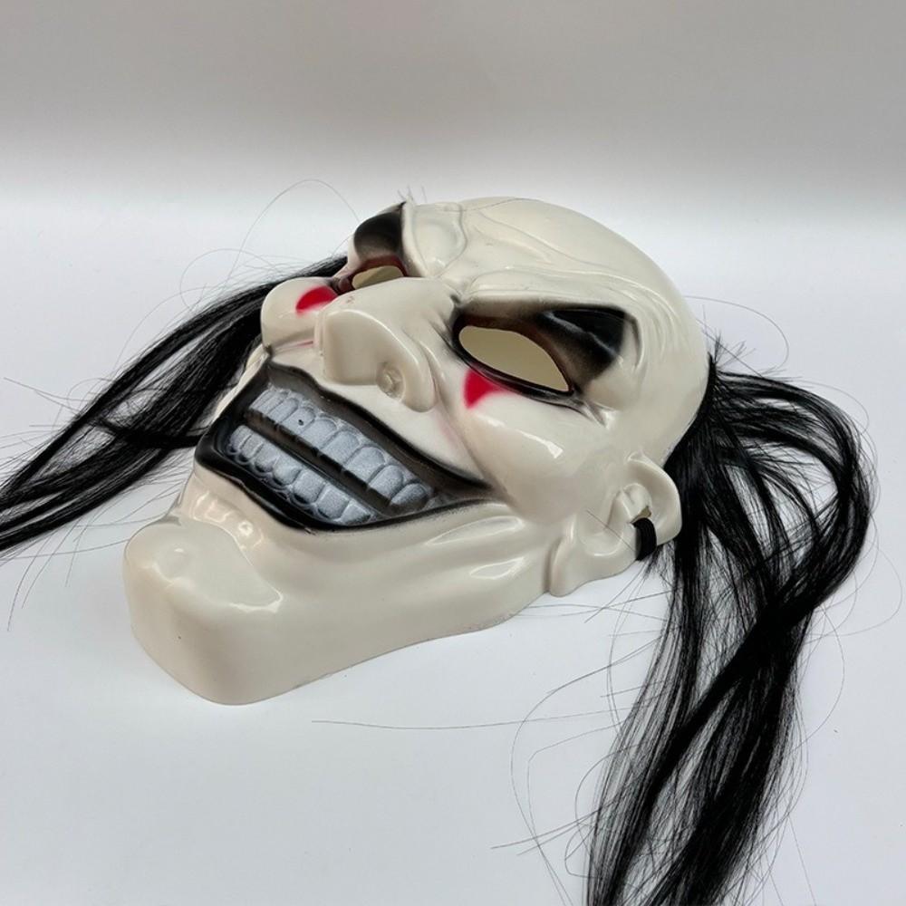 Maschera da Clown Spaventosa Faccina Sorridente Maschera Realistica Integrale Maschera Facciale Maschera di Halloween Uomo Donna