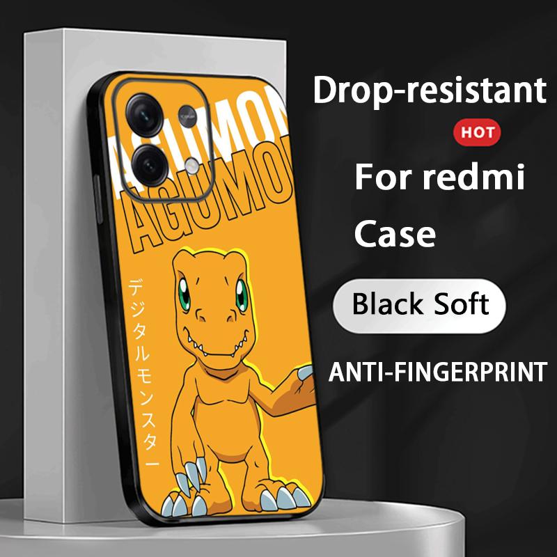 Classic Anime Digimon Japan Art Poster Phone Case For Redmi Note 14 13 12 11 Pro Plus S 5G 14C A3 Soft Black Phone Cover