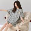 Casual Cotton Shorts And Shirt Set For Women Summer Lounge Sleepwear Comfortable And Breathable