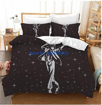 Academia Michael Jackson Star Bettwäsche-Set, 3D-Druck, Bettbezug, Bettwäsche für Jungen und Mädchen, Schlafzimmerdekoration