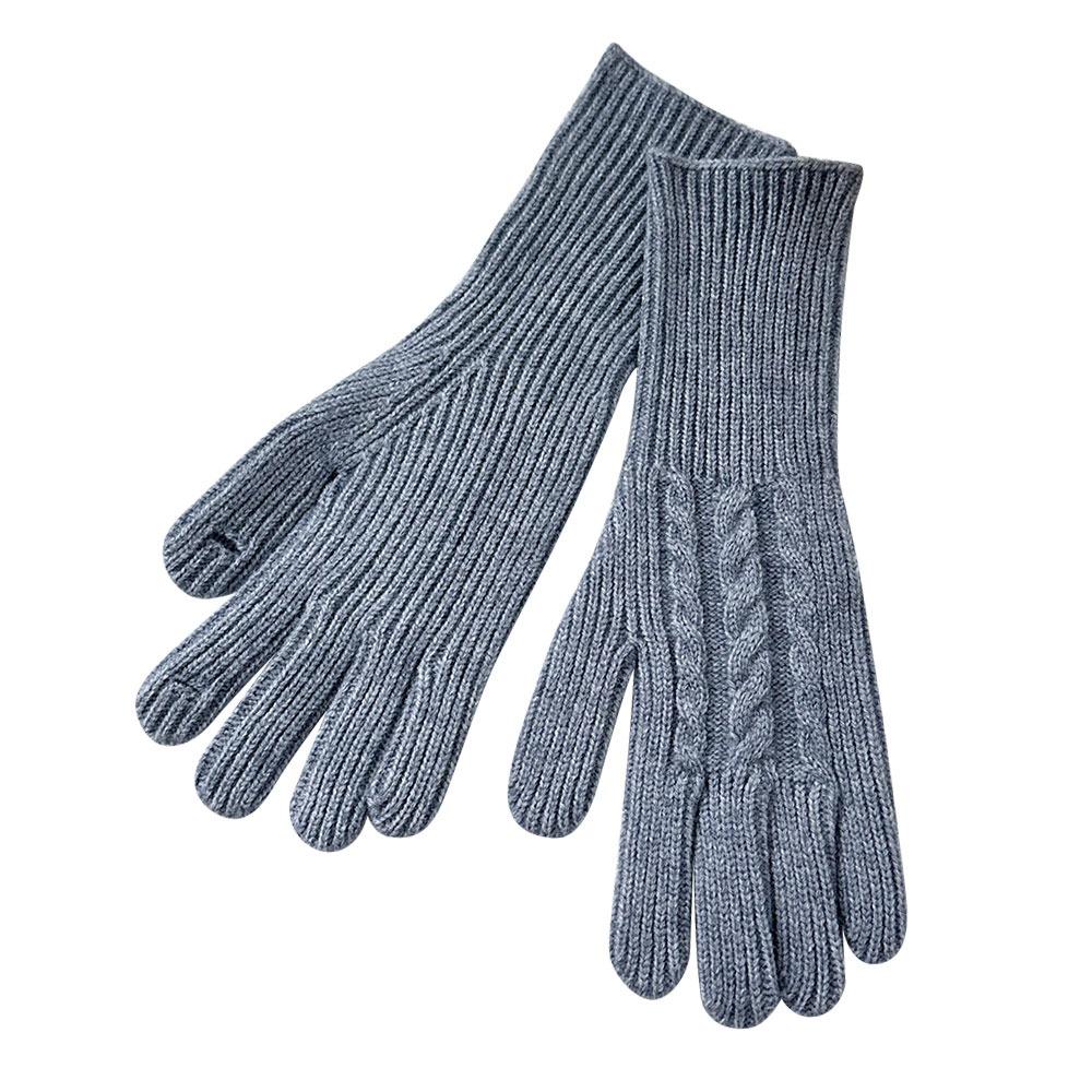 Touch Screen Wool Gloves Solid Color Ski Gloves Full Finger Gloves  Winter Outdoor Activities