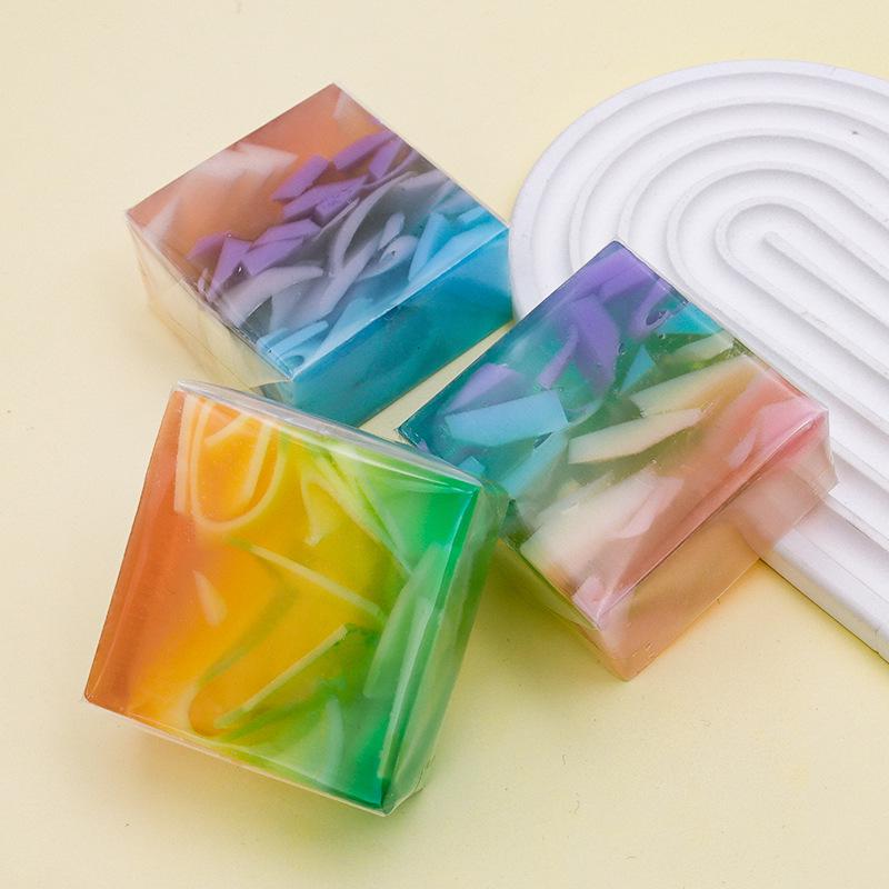 Colorful Jelly Handmade Lavender Soap: Oil-Control, Moisturizing Facial Cleanser and Essential Oil Shower Soap