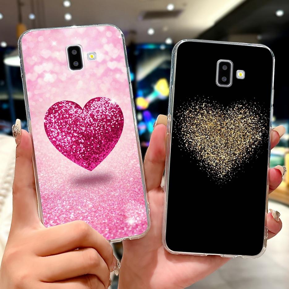 For Samsung Galaxy J6 Plus Case SM-J610F Cute Fashion Love Heart Painted Cover Soft Silicone Case For Samsung J6 J600F J6+ Shell