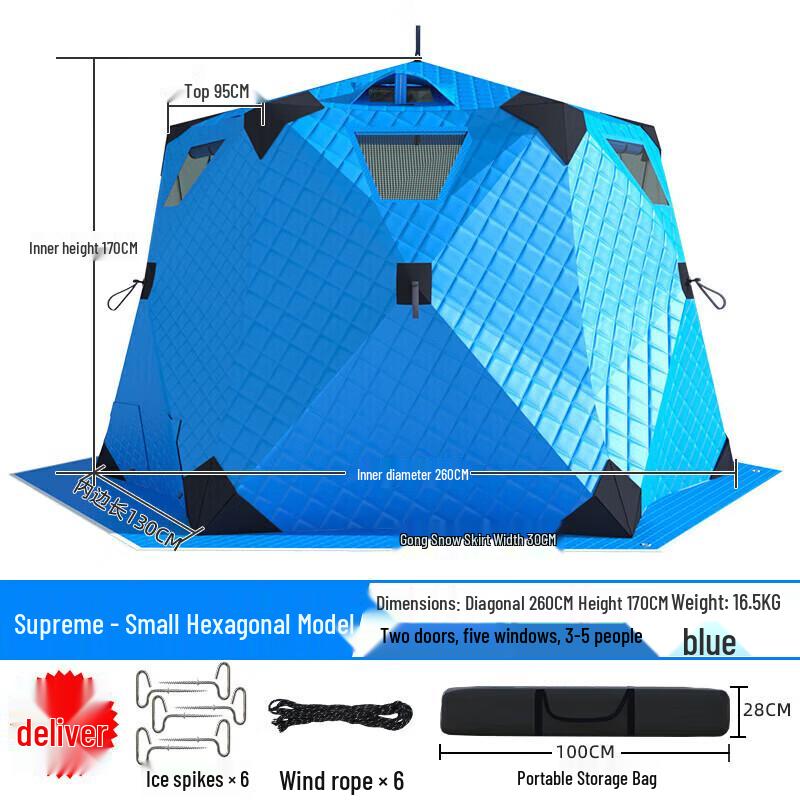 

Thickened Ice Fishing & Camping Tent