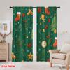 2 Stück, 2D-Flachdruck Kreative Vorhänge Niedlicher Weihnachtsmann (2) Vielseitiger Polyesterstoff (ohne Stange) Dekorationen im Inneren von Ldeal