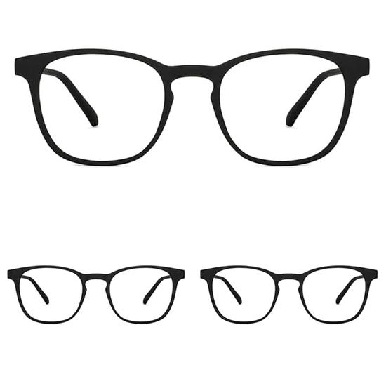 

HUSTLR Lenskart, как показано на Shark Tank | Zero Power Bluecut | Черный полнооправный квадратный | Для мужчин и женщин | Средний | LB E14058 (Пакет из 3)