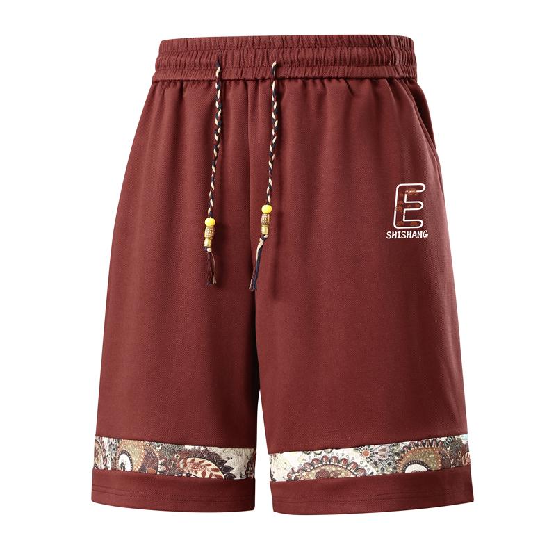 

Men s Plus Size Paisley Trim Casual Shorts – Elastic Waist Drawstring Loose Fit Summer Shorts (4XL-10XL) 10XL(155kg-170kg)