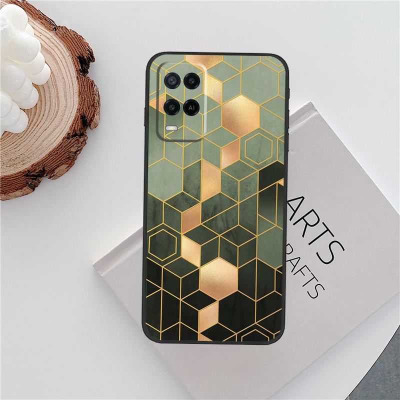 Marble Geometric Art Case For Oppo A96 A58 A18 A38 A78 A98 A17 A77 A80 A40 A60 A16 A76 A74 A94 A54 A15 A57S Cover
