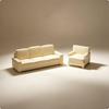 1/64 Scale Sofa Set DIY Prop Photography Props Tiny Couch Model for Hobbyists Yellow