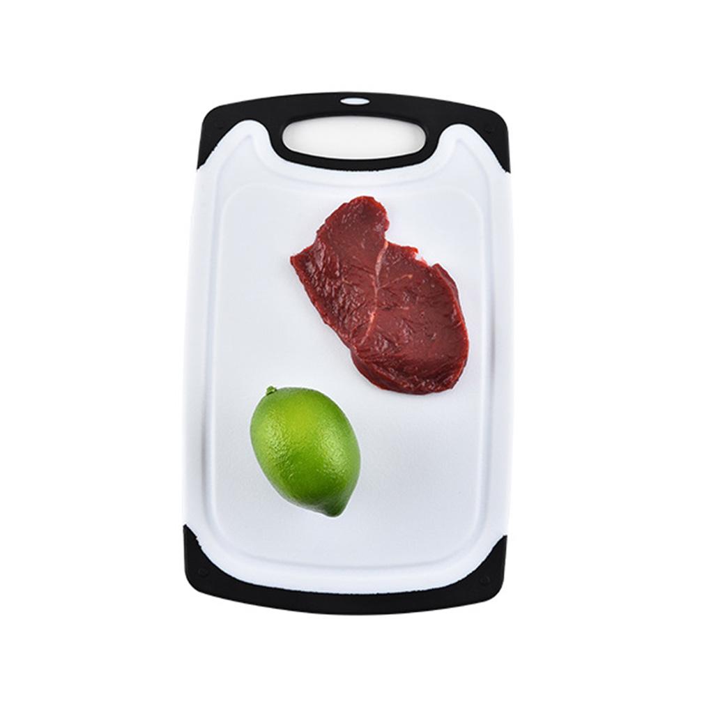 Tagliere Domestico a 2 Lati in Plastica con Canaletta per Succhi Strumento da Cucina
