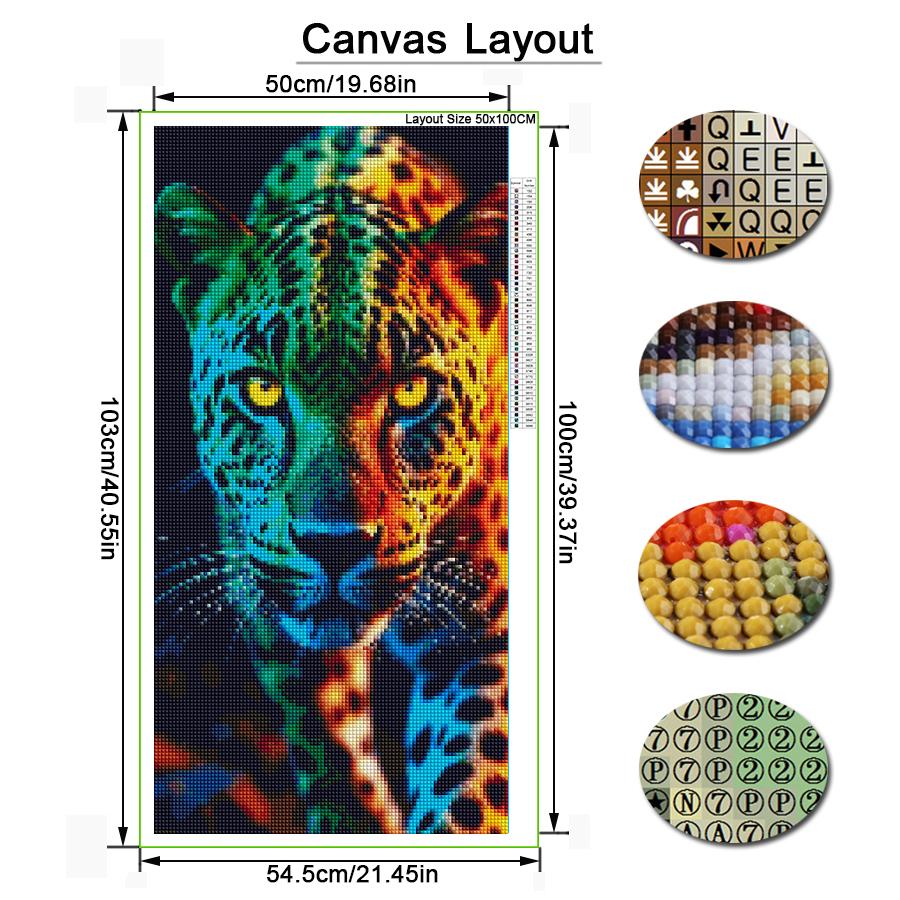 Colorful Leopard Large Size Diamond Painting New Collection Animals Diy Full Drill Rhinestone Embroidery Mosaic Cross Stitch Kits