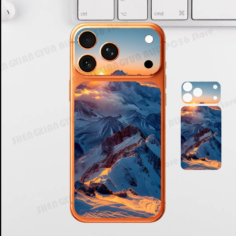 

Snow Mountain Scenery For Iphone 17 Pro ProMax Back Protective Decorative Sticker Back Cover iPhone17pro