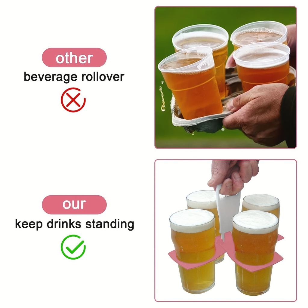 1PC Folding Cup Holder/tray Takeaway Coffee Soft Drink Pint Beer Beverage Holder, Sturdy and Reusable