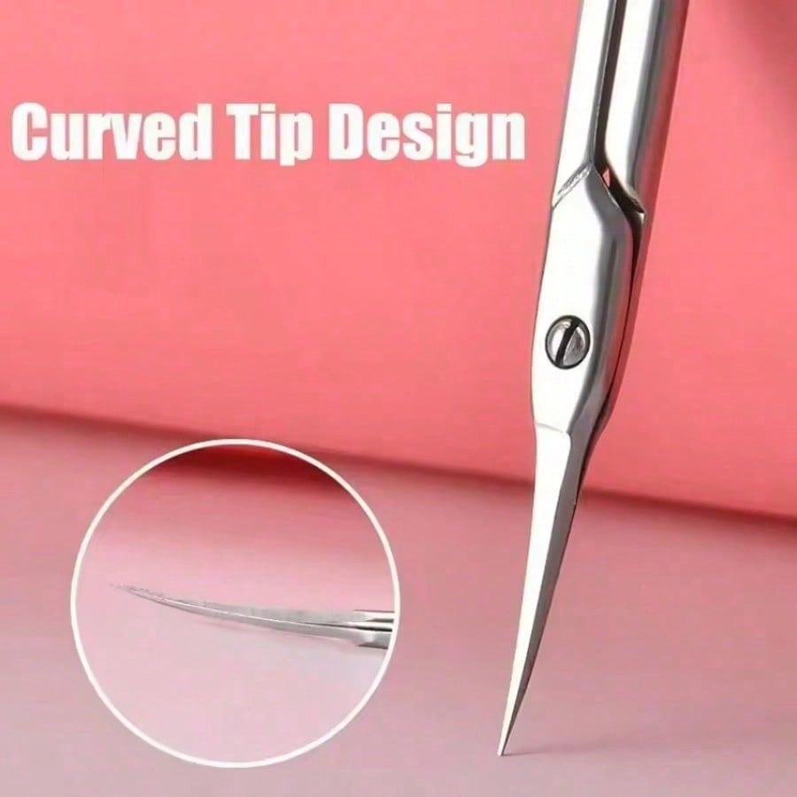 Portable Stainless Steel Keratin Scissors, A Multifunctional Small Scissors With Curved Stainless Steel Blades And Pointed Tips