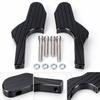 Ribbed Motorcycle Footboard Extensions for GTS300, Black Left and Right Set for Original Footrest Replacement or Modification Tasks
