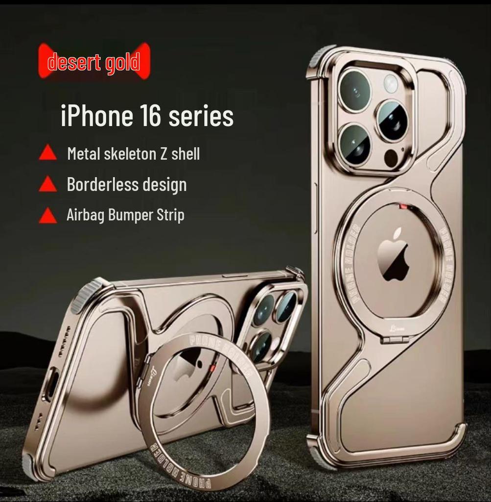 Custodia Magnetica in Metallo Antiurto a Z Creativa per iPhone 17 Pro con Dissipazione del Calore.