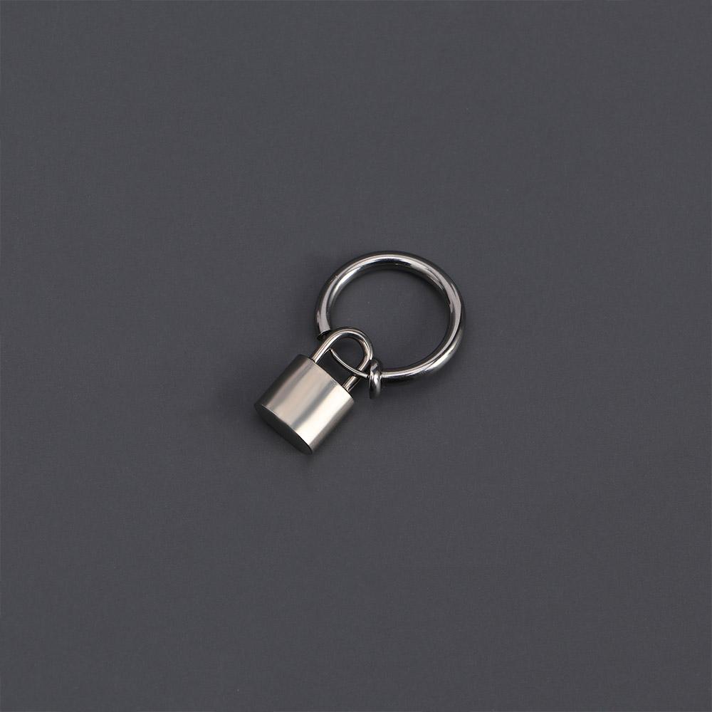 Simple Trendy Men Korean Women Hop Hip Stainless Steel Ear Clip Stud Earring Padlock Earrings