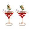 Amazon Cross-border E-commerce New Multi-color Goblet with Diamonds, Light Luxury and Versatile Earrings, Yiwu Jewelry Women