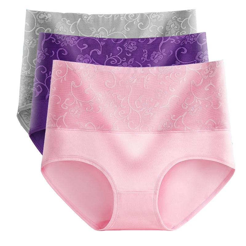 

M-5XL Трусики для жінок з високою талією, абдомінальна білизна, бавовняні безшовні трусики, дівчинка великого розміру, інтимна білизна, жіночі 3 шт./лот 5XL