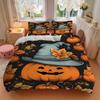 3pcs Halloween Pumpkin Duvet Cover Set - Machine Washable, Includes 1 Cover and 2 Pillowcases, No Core Included yy251013082