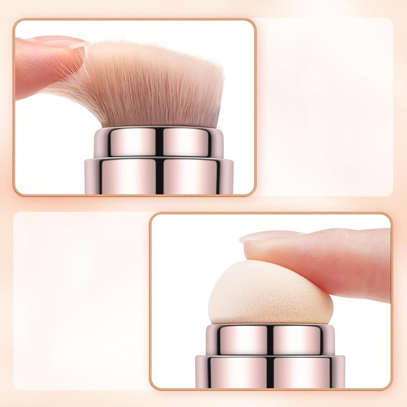 Pennello per Trucco Multifunzione a Doppia Testa Quattro-in-Uno con 4 Testine, Adatto per Trucco Occhi, Trucco Labbra, Fondotinta e Applicazione Cipria. L'Oro