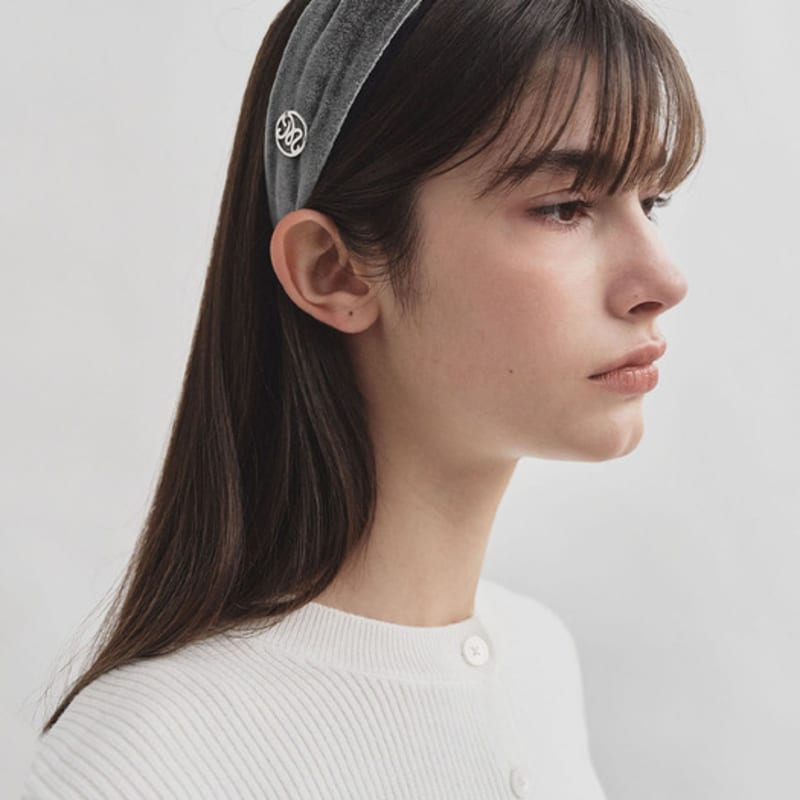 MONGDOL [2 Farben] Logo-Anhänger Samt-Haarband MDAC039