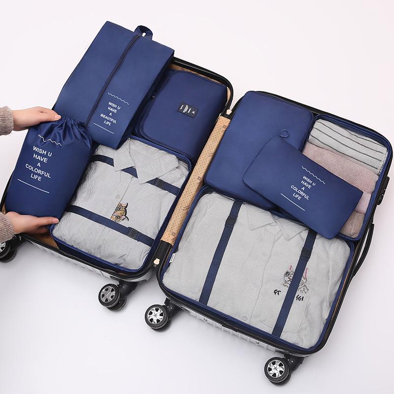 8-teiliges Reise-Organizer-Set: Tragbare Aufbewahrung für Kleidung, Schuhe und Unterwäsche