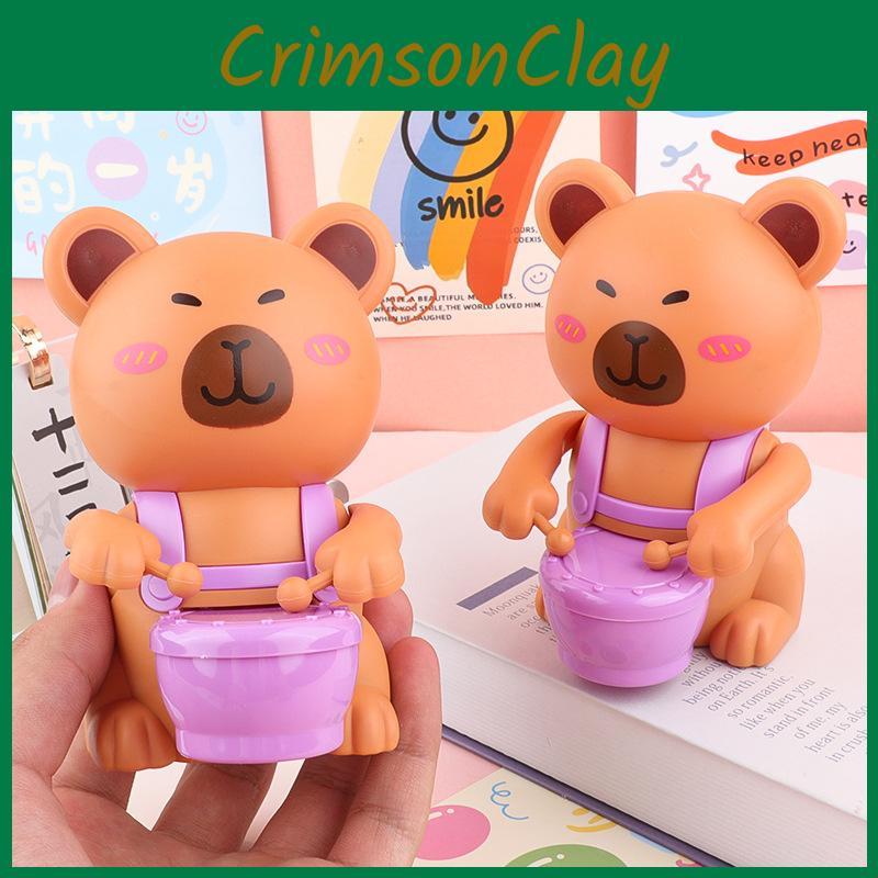 Drumming Clockwork Capybara Toy With Plastic Parts For Development Cognitive