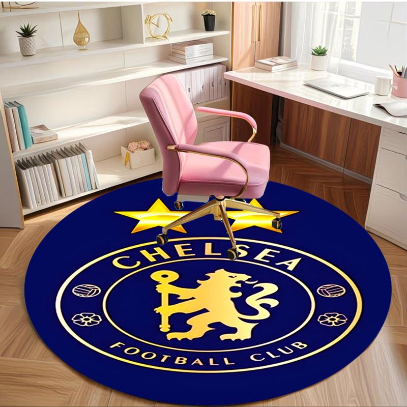 Chelsea F.C Print Round Rug, Washable Floor Carpet, For Entryway Dorm Laundry Room Office Study, Home Decor Birthday Christmas Gift