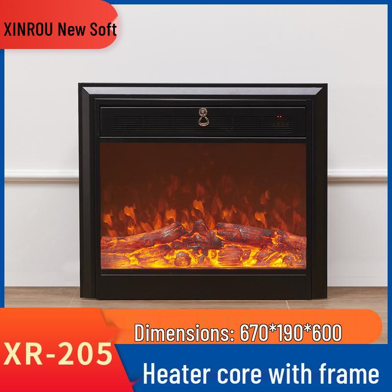 Decorative Flame Electric Fireplace Heater: Built-In Home Simulation