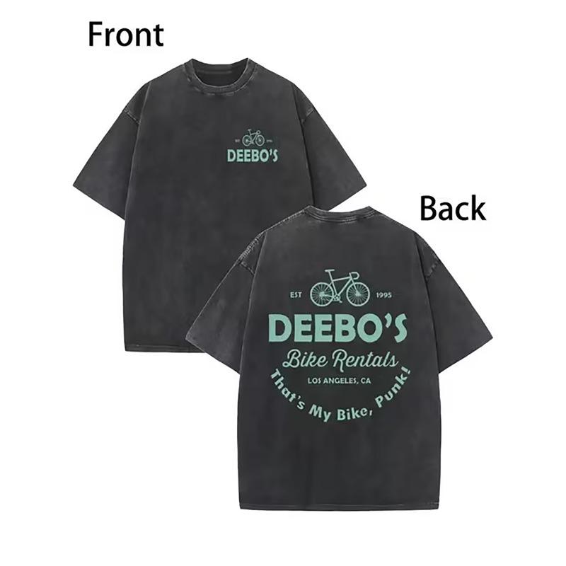 

European sizes Vintage Black Oversized Men s T-Shirt, Small Sage Green Line Art Bicycle DEEBO Chest Print, Large Full Back Graphic Bike S чёрный