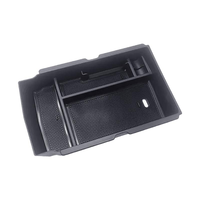Car Center Console Armrest Storage Organizer Box Tray Fit for Honda CRV CR-V -2024 Black With Black Rubber Pads Plastic