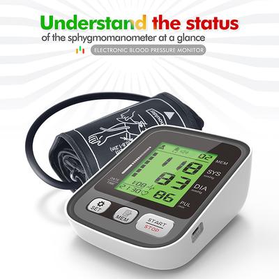 JZ256A Misuratore di pressione arteriosa da braccio con bracciale ampio/Modalità 2 utenti/Indicatore retroilluminato a 3 colori/Schermo LCD Monitor automatico della pressione sanguigna