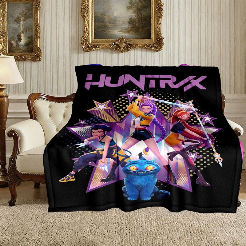 [1pc Kpop Demon Hunters Blanket] All-Season Blanket - Cozy Blanket for Sofa Couch Home Decoration, Digital Printed Nap Blanket