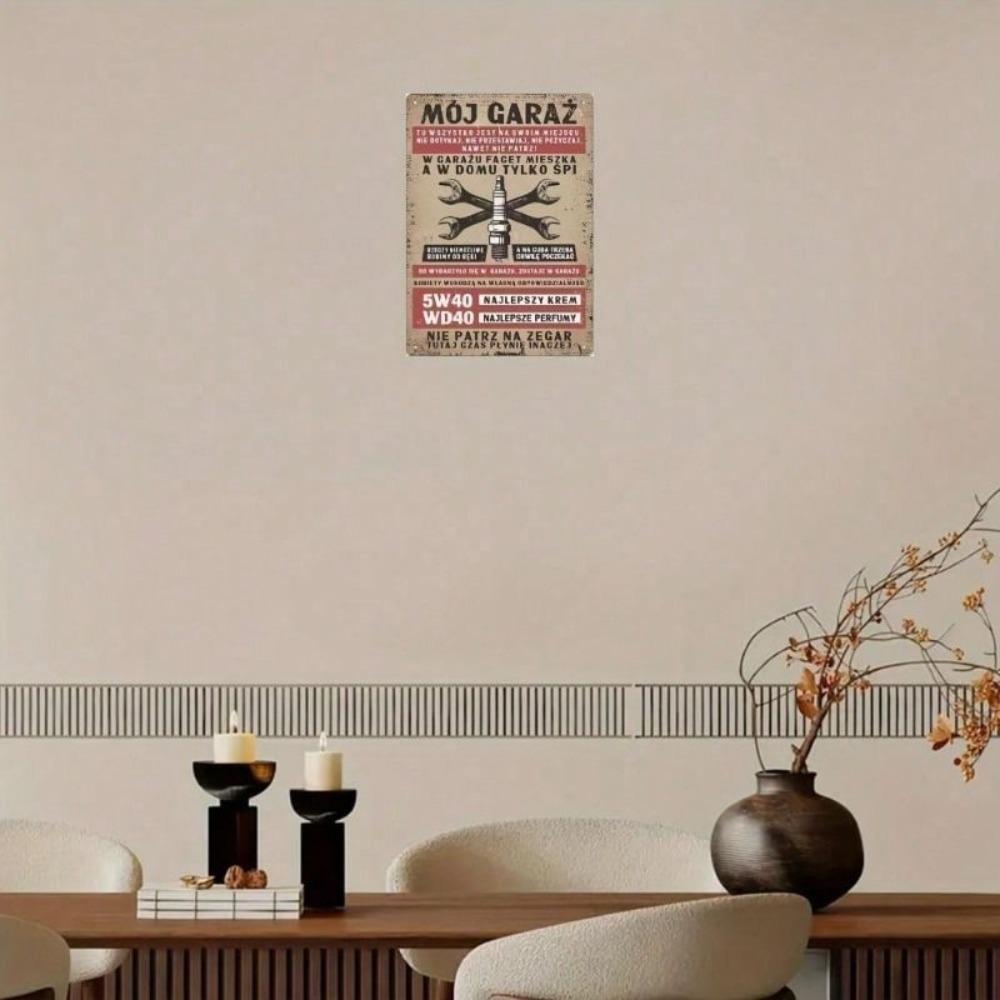 Metal Wall Art Vintage Garage Rules Sign for Bar