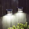 2Pcs Stainless Steel Solar Wall Lights Courtyard Waterproof Outdoor Lighting Emergency Patio Step For Garden Fence and Street