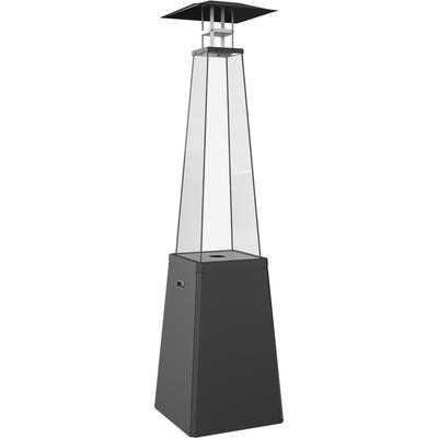 Outdoor Gas Heater Umbrella BS Steel Black 12 kW Set