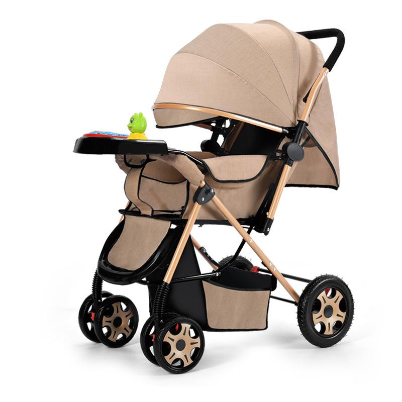 Two-way Stroller Can Sit and Lie Down, Folding Light Stroller, High Landscape 0-3 Years Old Stroller