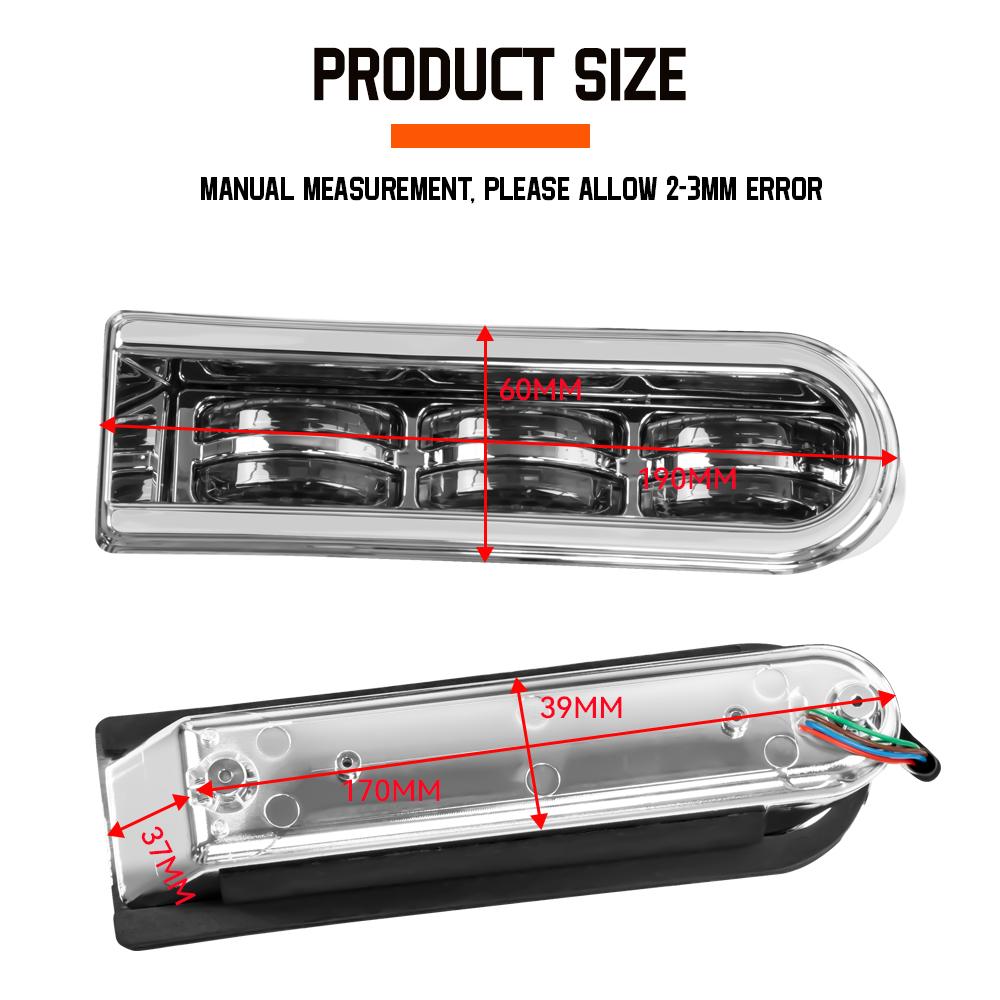 Rear Fender Saddlebag Side Light Auxiliary LED Run Brake Turn Lamp Lights for Harley Road King Ultra Limited Electra Glide 14-22