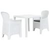 Day and Night - Day and Night Garden Table and Chairs 3 Pieces White Plastic Rattan Look