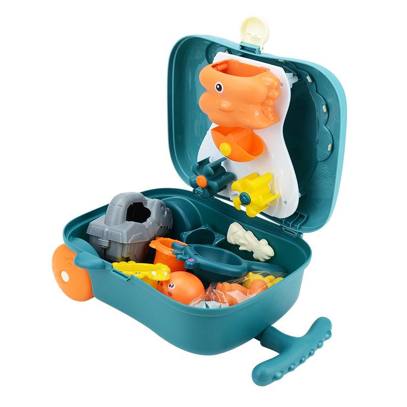 Bathroom Bath Children Trolley Case Set Baby Summer Vinyl Play Water Turn Music Beach Toys