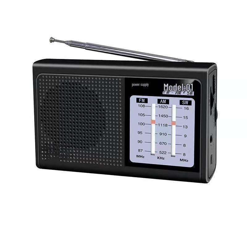 

Перезаряджуване FM-радіо повного діапазону з напівпровідниковою моделлю чорний