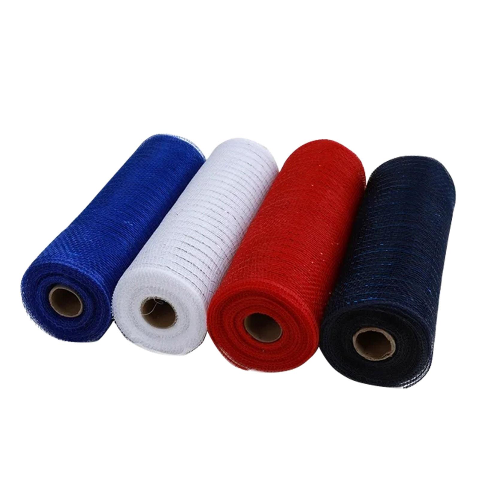 

4 рулона сетчатой ​​ленты в стиле деко, каждый рулон 10 дюймов X 30 футов, лента из полисетки из фольги для украшения венков, поделок своими руками One Size