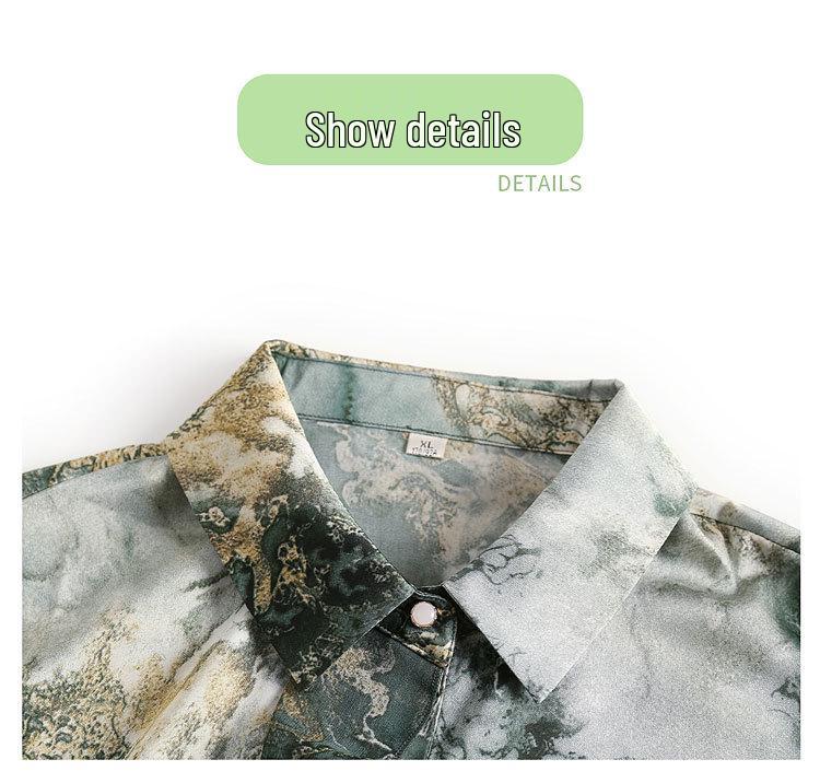 Stylish Seven-Sleeve Lapel Shirt for Middle-Aged Women - Lightweight, Printed Cardigan Design