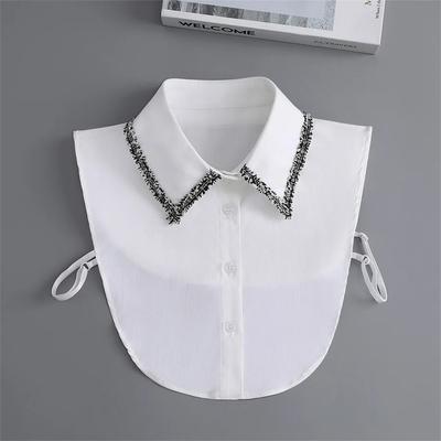 Women White Fake Collar Shirt Women's Lapel Detachable Shirt Collar Girls Sweater False Collar Lapel Blouse Tie Faux Col