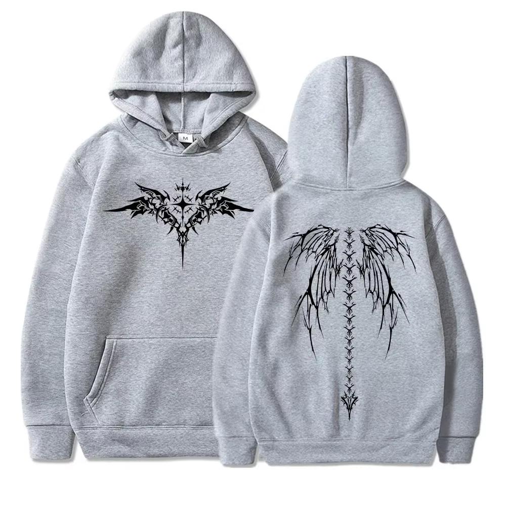 2025 popular wing print hoodie men's long sleeved fashionable sportswear unisex fashionable new street clothing casual
