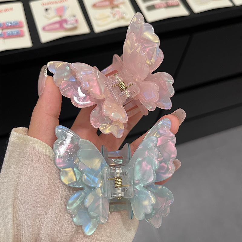 Fairy Butterfly Hair Claw Acetate Crab Hair Clip Fluffy Summer Sweet Princess Shark Clip Women Girls Hairpin Hair Accessories