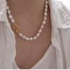 High Quality Trendy Big Baroque Natural Freshwater Pearl 14K Gold Filled Female Chain Necklace  Women Christmas Gifts