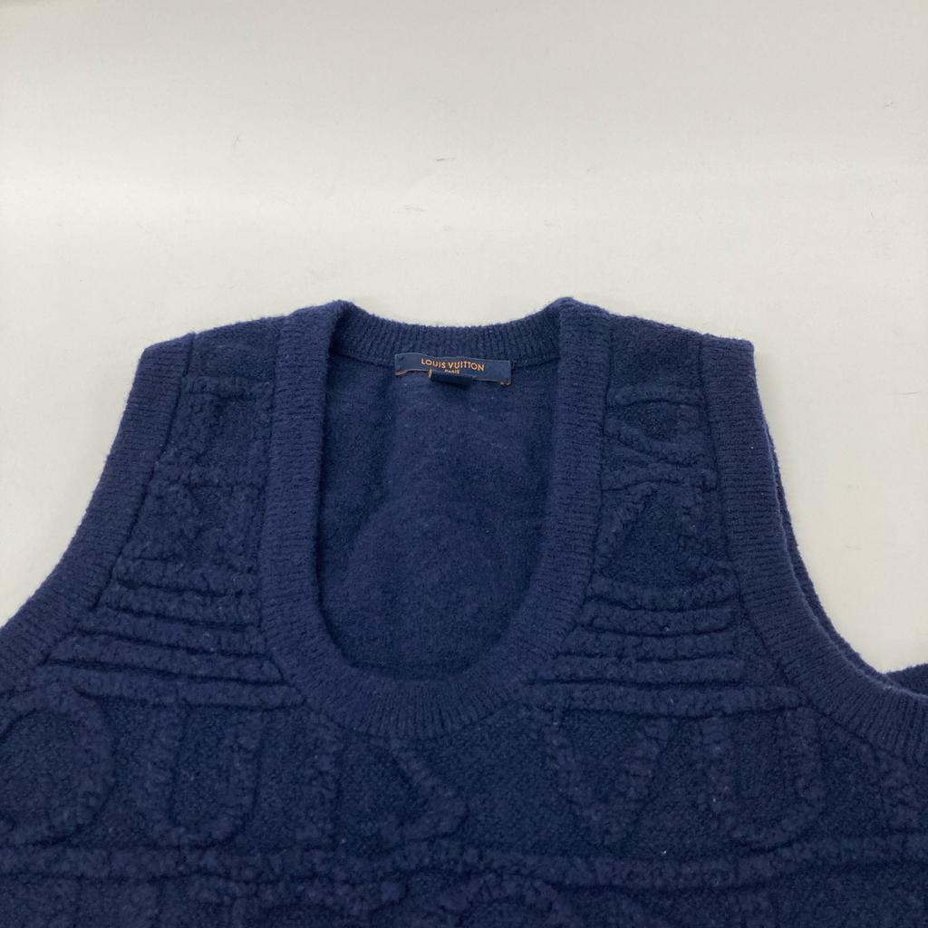 Louis Vuitton RW202W XZX FJKD09 Navy Knit Sleeveless Dress Dress XS NavyUsed