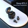 SK18 Mini Invisible Headphones Wireless Bluetooth 5.3 Headphones Bass Sleeping Headphones with Microphone Noise Cancellation HD